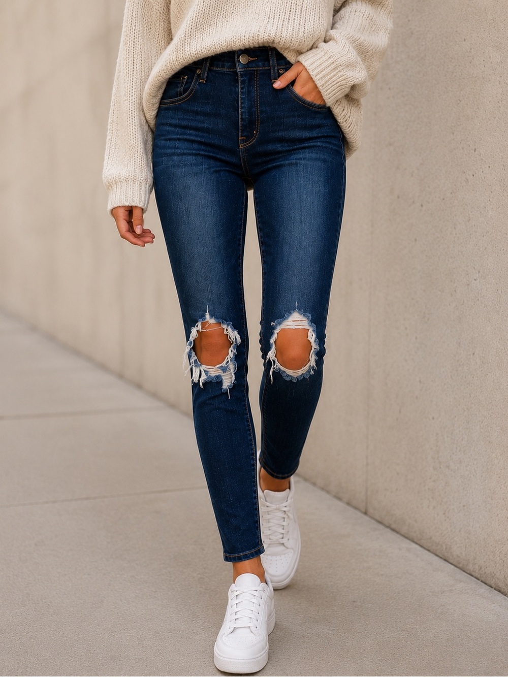 Levi’s 721 High Rise Skinny Jeans Distressed Dark Wash Size 28